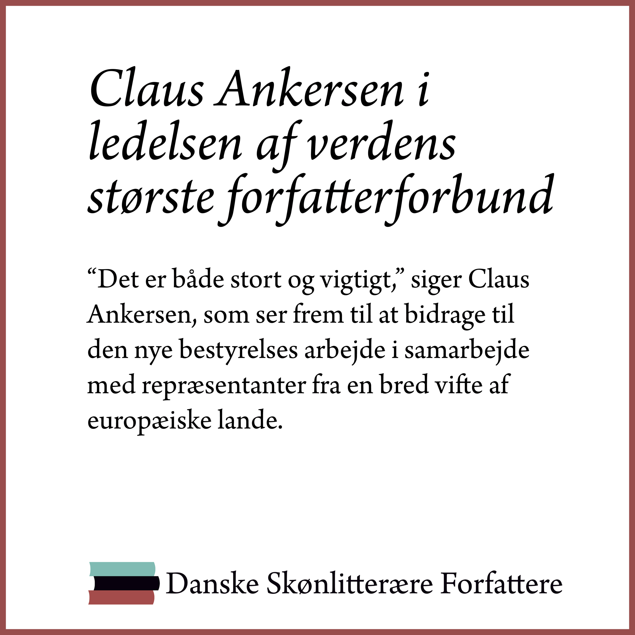 Forperson i ledelsen af verdens største forfatterforbund